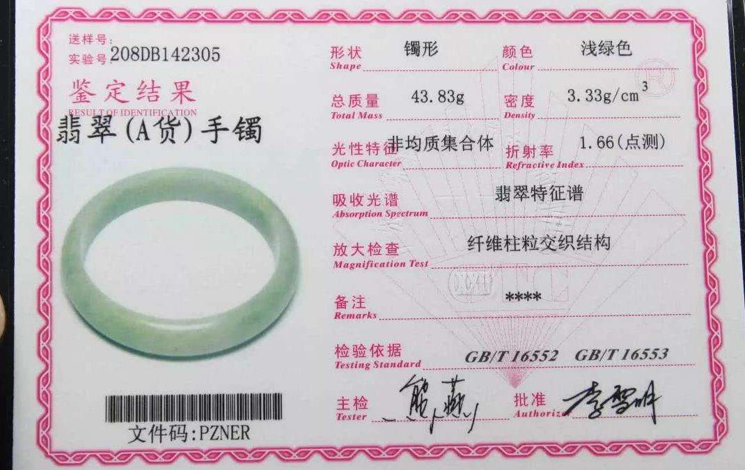 狐狸紫罗兰翡翠吊坠翡翠鉴定证书怎么看？为什么买翡翠一定要有证书？   第2张