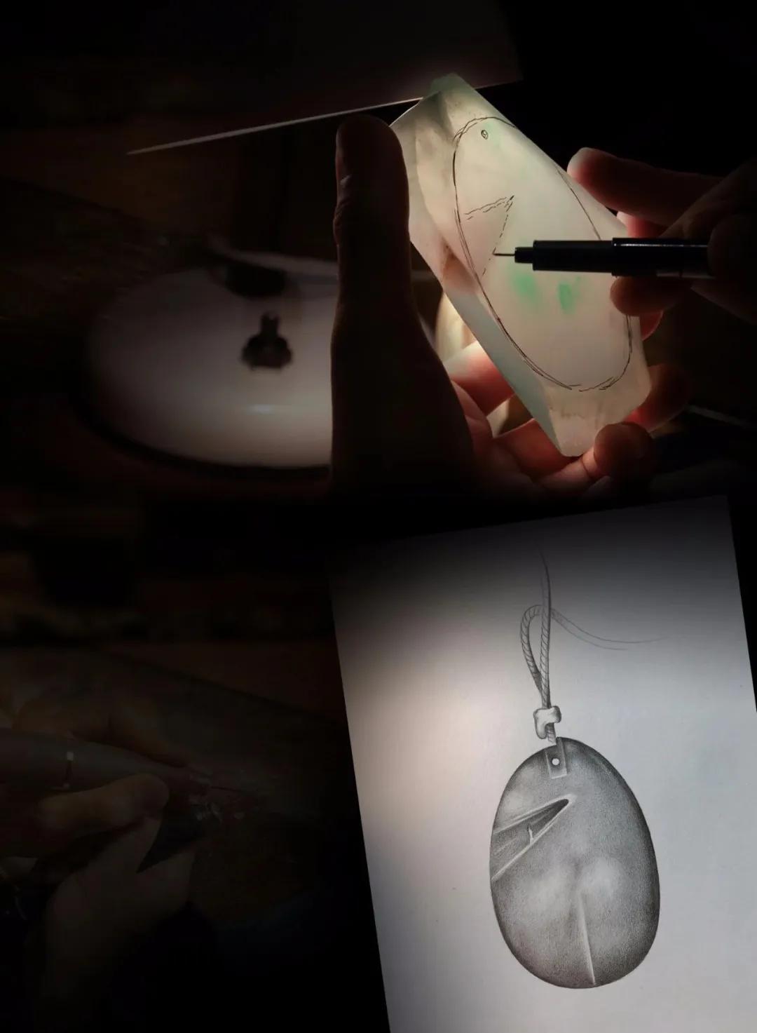 黑藓翡翠手镯从原石到成品，随形边角料又美出了新境界！  第12张