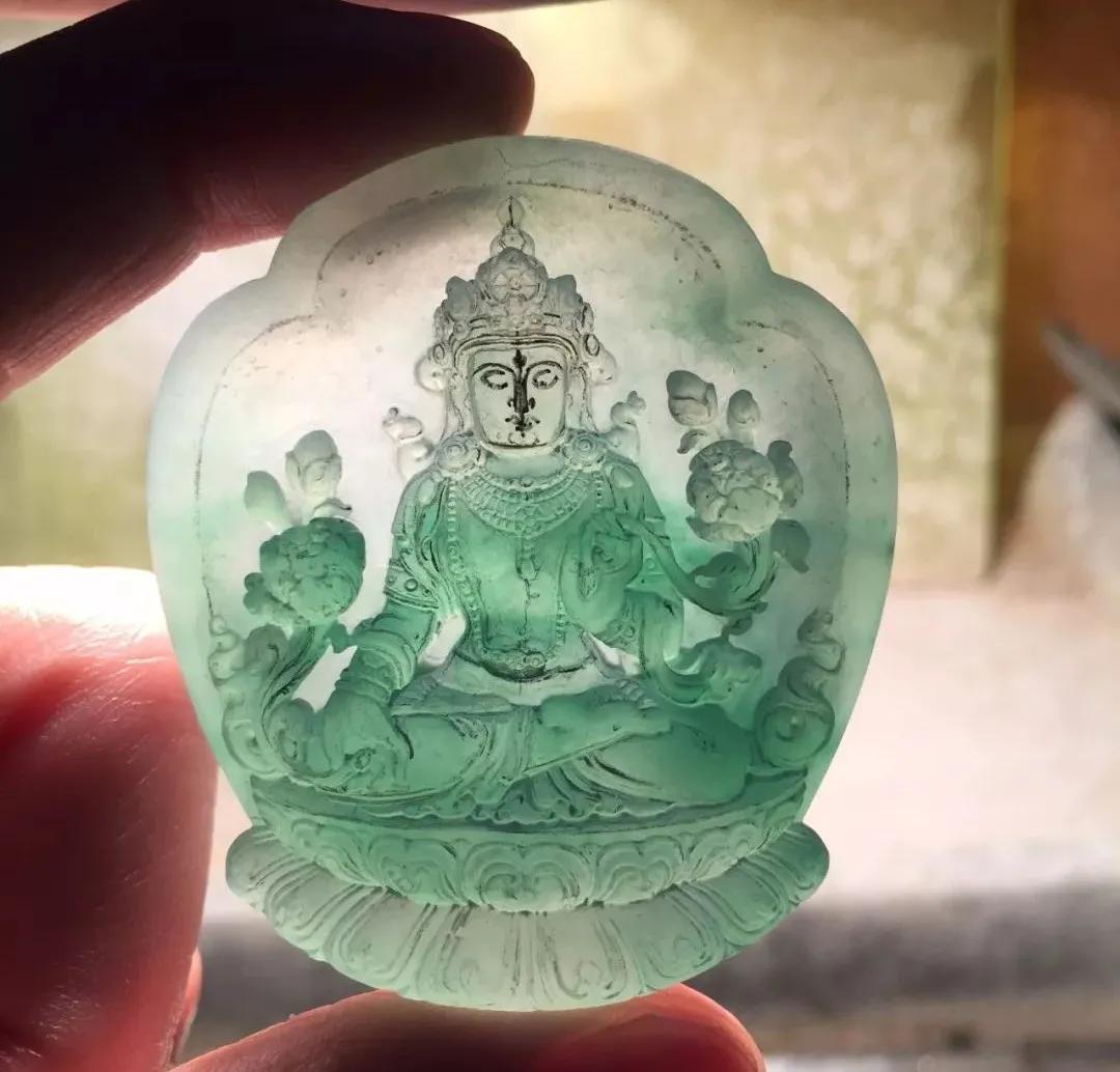 网红木那料起货绿水度母，美到炸裂！  第9张