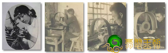 翡翠原石加工手镯工费多少难得一见的玉石雕刻工作人员旧照片   第1张