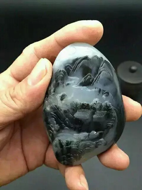 翡翠里水墨隐士——乌鸡种翡翠  第7张