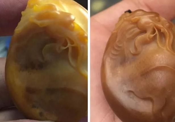 一块沁料和田玉盘了三年之后，成了这副模样  第5张