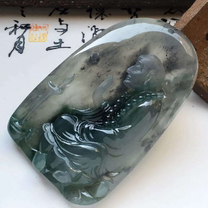 翡翠里水墨隐士——乌鸡种翡翠  第2张