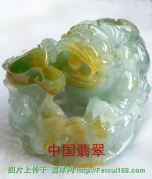 翡翠手镯鉴定中心黄夹绿翡翠玩件专辑(一)--翠龙翡翠作品欣赏（组图）  第6张
