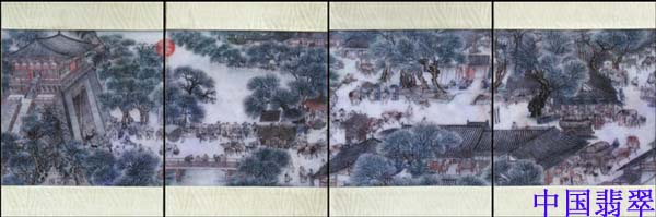 一只翡翠手镯中国第一部翡翠版大型通景式玉册《清明上河图》亮相京城  第5张