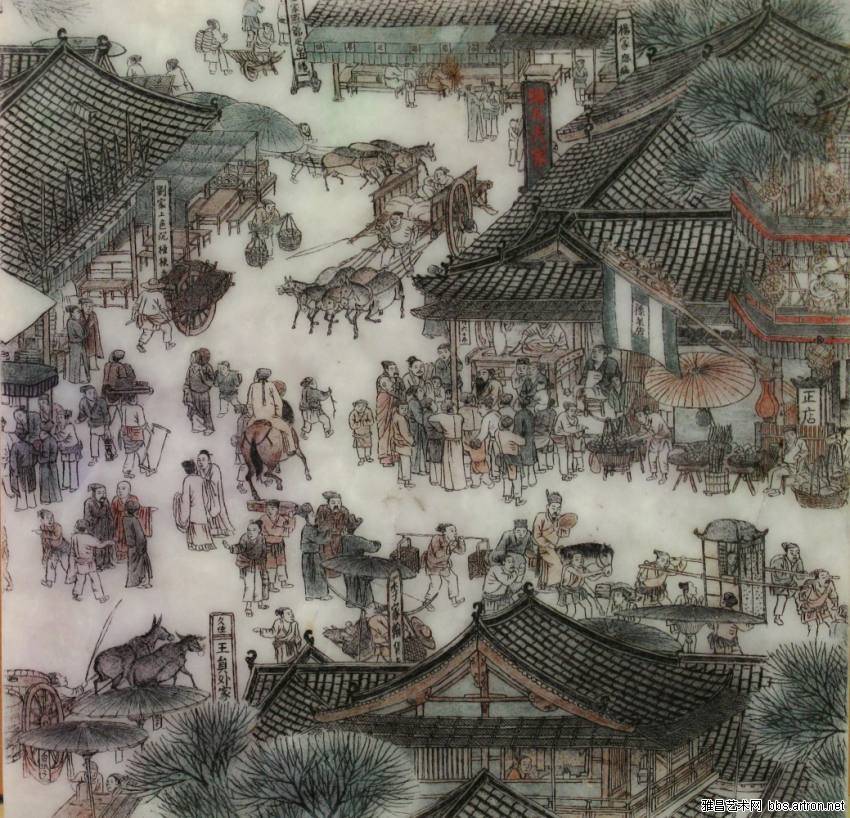 翡翠玉石上的《清明上河图》微雕玉册  第8张