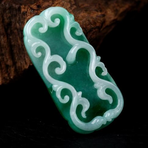 翠中翠翡翠天然A货花开富贵吊坠  第2张