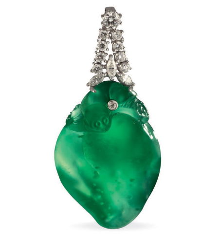 糯种辣绿翡翠翡翠呈祥 但不可太过迷信