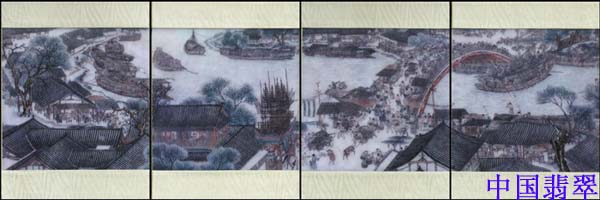 一只翡翠手镯中国第一部翡翠版大型通景式玉册《清明上河图》亮相京城  第6张