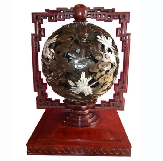 传奇菊花石雕《九龙球》再现世  第2张