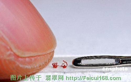 图：台湾微雕大师雕出能穿过针孔的茶壶  第2张
