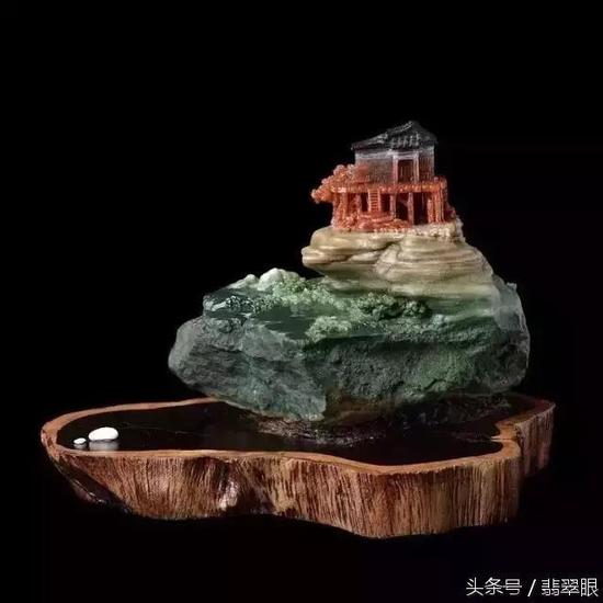 翡翠手镯纹理会小玉雕建筑庭院：把家安在这里 你可愿意