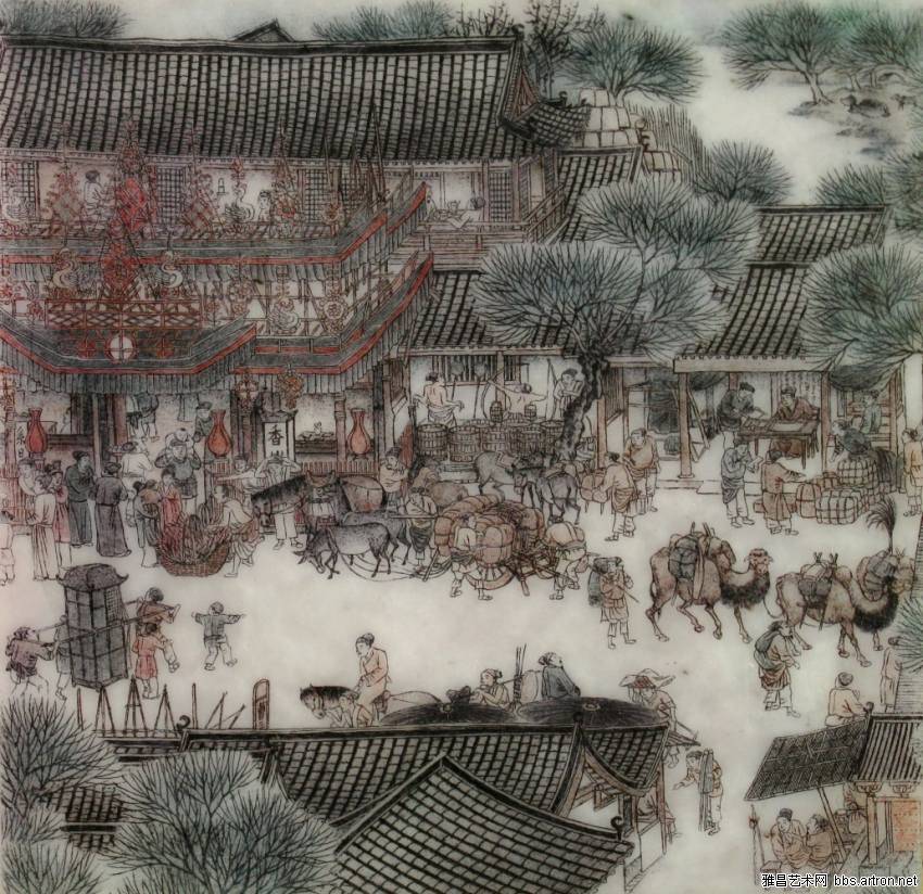 翡翠玉石上的《清明上河图》微雕玉册  第9张