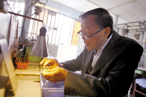 玉雕大师钱贵根巧手雕刻翡翠罂粟 劝人戒毒  第2张