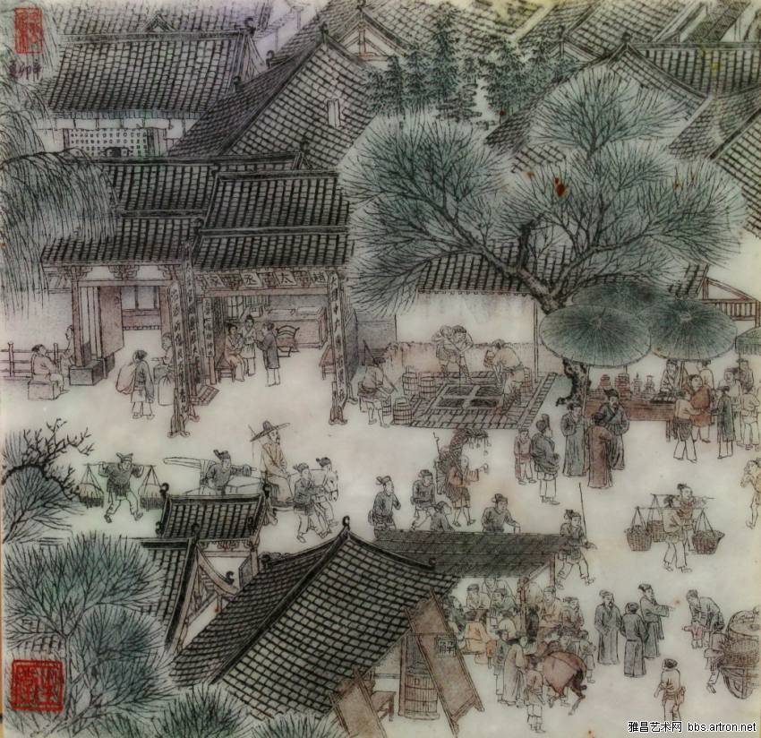 翡翠玉石上的《清明上河图》微雕玉册  第7张
