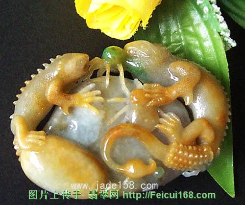 翡翠手镯鉴定中心黄夹绿翡翠玩件专辑(一)--翠龙翡翠作品欣赏（组图）  第8张