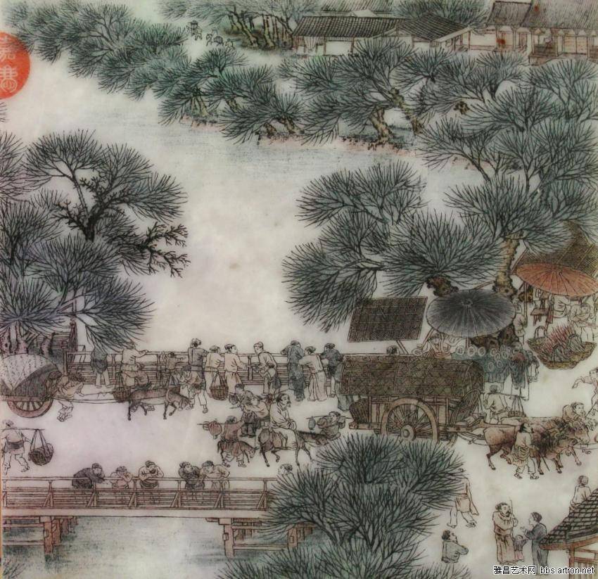 翡翠玉石上的《清明上河图》微雕玉册  第11张