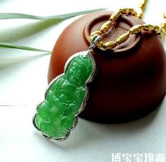 翡翠观音A货挂件 色泽亮丽寓意吉祥  第2张