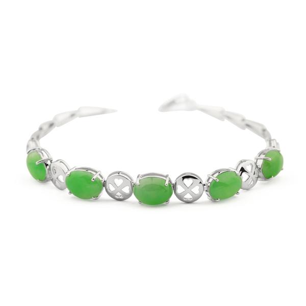 千禧之星吉字中国风蛋面金翡翠吊坠图片  第3张