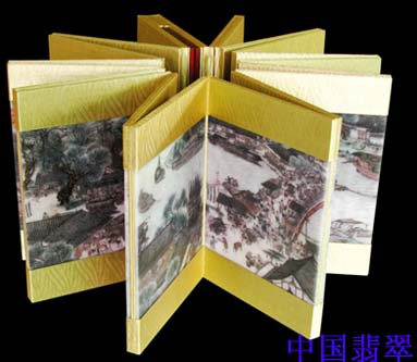 一只翡翠手镯中国第一部翡翠版大型通景式玉册《清明上河图》亮相京城  第1张