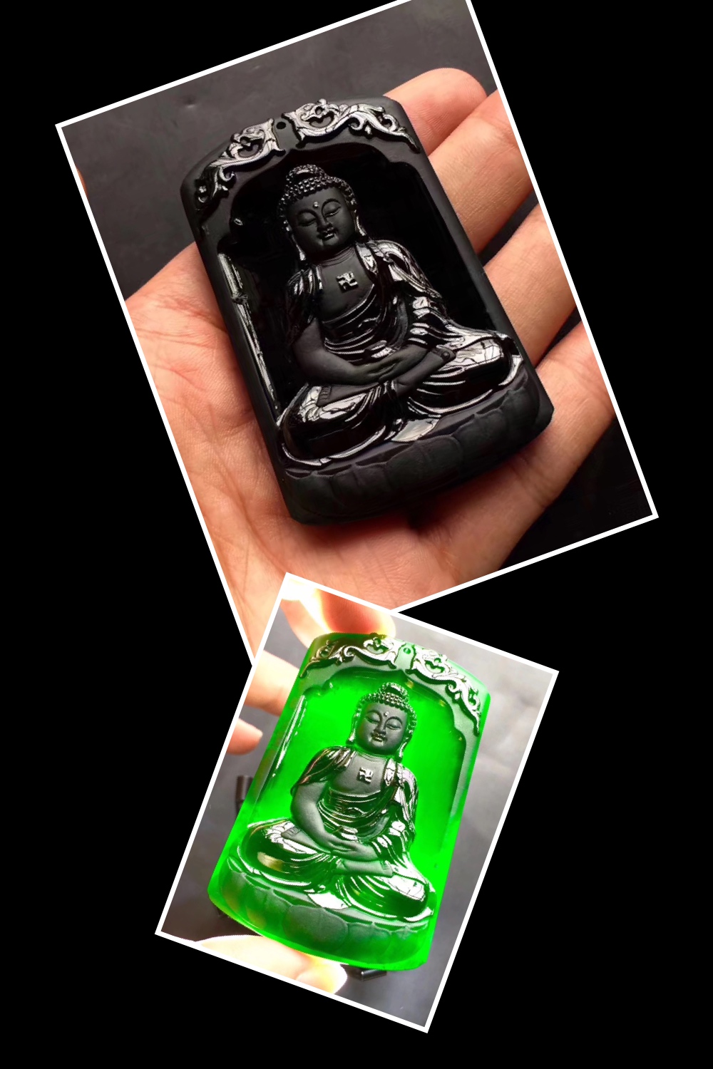 浅绿翡翠挂件a货价格新手如何看墨翠翡翠及其价值  第3张