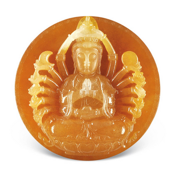 翡翠原石的种水和色怎么鉴别视频谁说黄翡不值钱，这件黄翡千手观音竟然要40万！  第2张