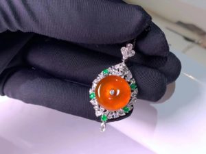 非常精致绝品无烧红翡翡翠平安扣   第1张