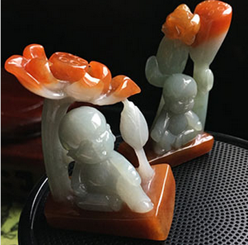 哪有鉴定翡翠的地方厉害了我的红翡，一棵巧雕盆栽就价值八十万！  第7张