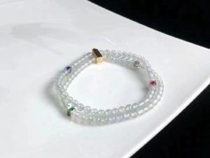 起光的，木那料高冰翡翠佛珠   第1张