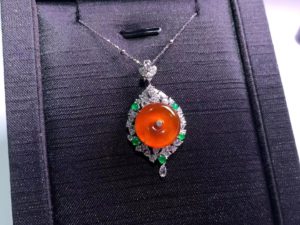 非常精致绝品无烧红翡翡翠平安扣   第3张