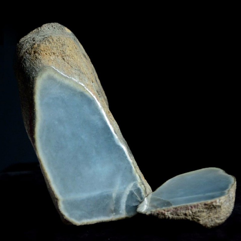 翡翠老坑冰种翡翠原石挂件鉴定报价 