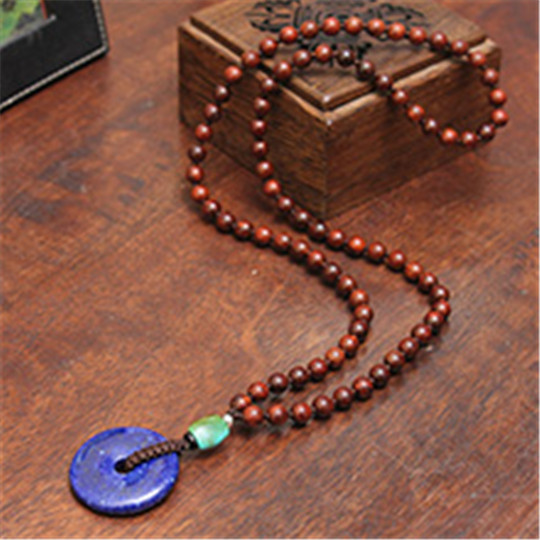 为何说青金石和小叶紫檀长款项链是绝配？  第3张