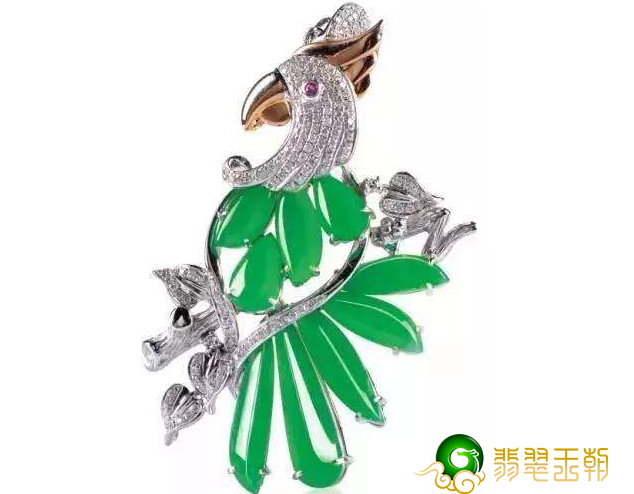 翡翠领花不但呈现嵌入加工工艺，更有画龙点晴的功效   第2张