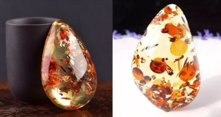 纯天然爆花琥珀图片  分清人工与天然的区别 