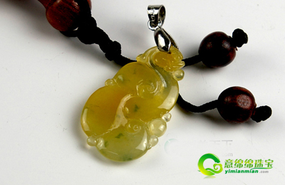 老坑黄翡满意挂件 鲜活动感清雅脱俗  第2张