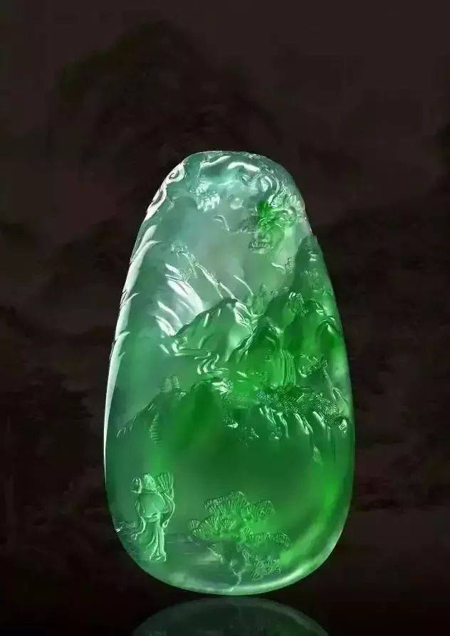 翡翠玻璃种碰上中国山水画，好一幅江山如此多娇！  第5张