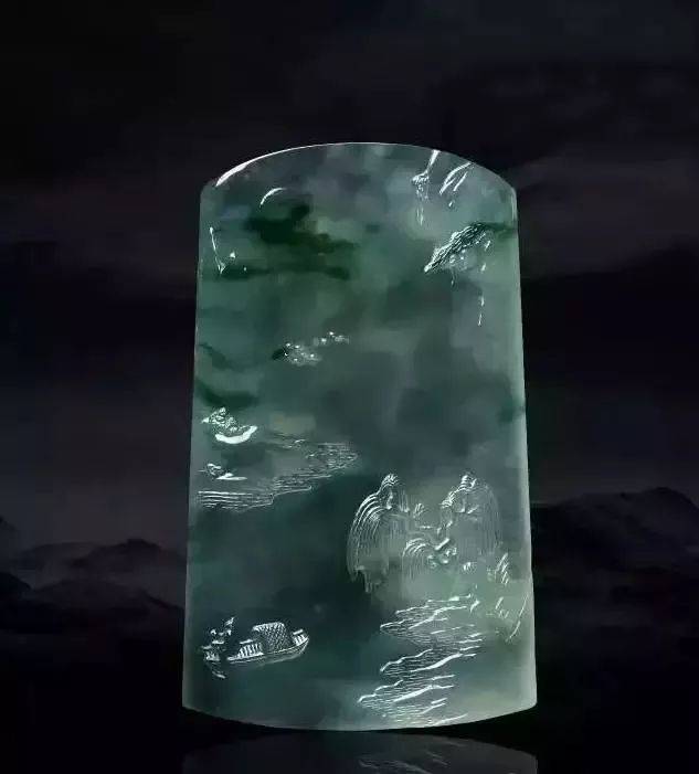 翡翠玻璃种碰上中国山水画，好一幅江山如此多娇！  第10张